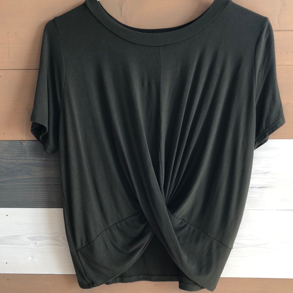 Olive Green Tie Front Woman’s Top